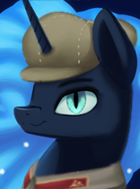 Size: 156x210 | Tagged: safe, artist:josipbrozbeforehoes, artist:mustaphatr, derpibooru import, nightmare moon, alicorn, pony, equestria at war mod, communism, derpibooru exclusive, hammer and horseshoe, image, png, solo