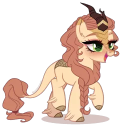 Size: 1200x1200 | Tagged: safe, artist:gihhbloonde, derpibooru import, oc, hybrid, kirin, female, image, interspecies offspring, magical lesbian spawn, offspring, parent:applejack, parent:autumn blaze, parents:autumnjack, png, simple background, solo, transparent background