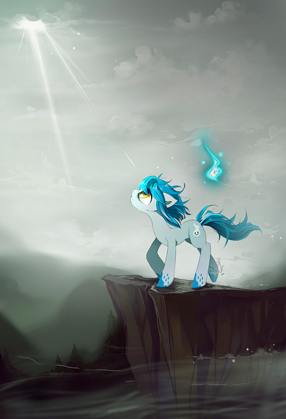 Size: 749x1100 | Tagged: safe, artist:skyeypony, derpibooru import, oc, unofficial characters only, earth pony, pony, cliff, image, png, solo, will o' the wisp, wisp