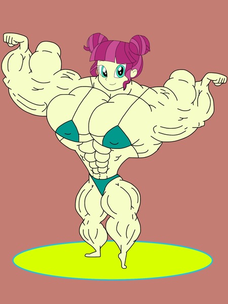 Size: 1536x2048 | Tagged: suggestive, artist:ducklover4072, derpibooru import, majorette, sweeten sour, equestria girls, abs, bicep flex, biceps, big breasts, bikini, bodybuilder, breasts, busty sweeten sour, clothes, competitor, female, flexing, flexing muscles, image, jpeg, looking at you, muscles, muscular female, overdeveloped muscles, swimsuit, twin cobras