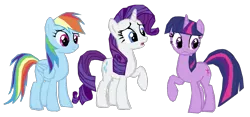 Size: 1155x539 | Tagged: safe, artist:benpictures1, derpibooru import, rainbow dash, rarity, twilight sparkle, pegasus, unicorn, dragon quest, female, image, inkscape, png, simple background, transparent background, trio, trio female, unicorn twilight, vector