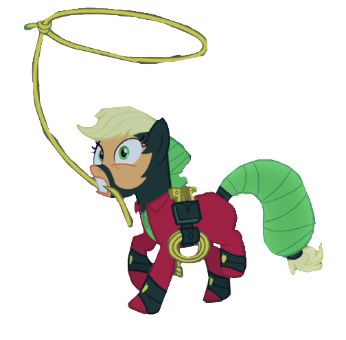 Size: 504x495 | Tagged: safe, derpibooru import, edit, edited screencap, editor:benpictures1, screencap, applejack, mistress marevelous, earth pony, pony, power ponies (episode), background removed, female, gritted teeth, image, lasso, mare, png, power ponies, rope, simple background, solo, transparent background