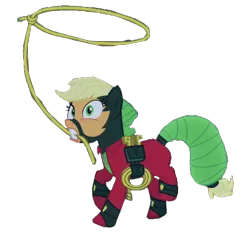 Size: 504x495 | Tagged: safe, derpibooru import, edit, edited screencap, editor:benpictures1, screencap, applejack, mistress marevelous, earth pony, pony, power ponies (episode), background removed, female, gritted teeth, image, lasso, mare, png, power ponies, rope, simple background, solo, transparent background