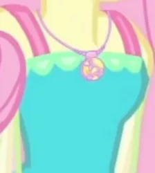 Size: 1920x2140 | Tagged: safe, derpibooru import, screencap, fluttershy, equestria girls, equestria girls series, forgotten friendship, boobshot, breasts, busty fluttershy, cropped, female, geode of fauna, image, jewelry, jpeg, magical geodes, necklace, pictures of chests, solo