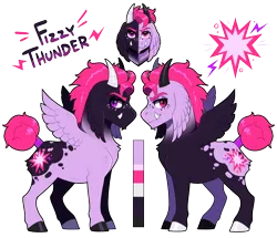 Size: 1000x858 | Tagged: safe, artist:lastnight-light, derpibooru import, oc, oc:fizzy thunder, pegasus, pony, fangs, horns, image, male, png, simple background, solo, stallion, transparent background