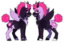 Size: 1150x750 | Tagged: safe, alternate version, artist:lastnight-light, derpibooru import, oc, oc:fizzy thunder, pegasus, pony, clothes, fangs, horns, image, jacket, male, png, simple background, solo, stallion, transparent background