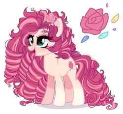 Size: 1400x1300 | Tagged: safe, artist:gihhbloonde, derpibooru import, oc, earth pony, pony, female, image, magical lesbian spawn, mare, offspring, parent:pinkie pie, parent:roseluck, png, simple background, solo, transparent background