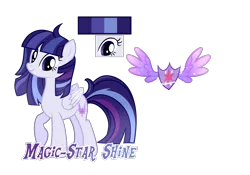 Size: 2853x1998 | Tagged: safe, artist:magicstarshine12, derpibooru import, oc, unofficial characters only, pegasus, pony, base used, eyelashes, female, image, mare, offspring, parent:flash sentry, parent:twilight sparkle, parents:flashlight, pegasus oc, png, raised hoof, reference sheet, simple background, smiling, solo, transparent background, wings