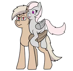 Size: 2400x2328 | Tagged: safe, artist:somber, derpibooru import, oc, oc:terminal velocity, oc:violet, unofficial characters only, pegasus, pony, duo, female, image, male, mare, png, riding on back, stallion