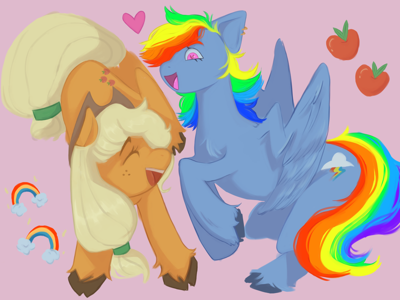 Size: 2048x1535 | Tagged: artist needed, source needed, safe, derpibooru import, applejack, rainbow dash, earth pony, pegasus, pony, appledash, female, image, lesbian, png, shipping