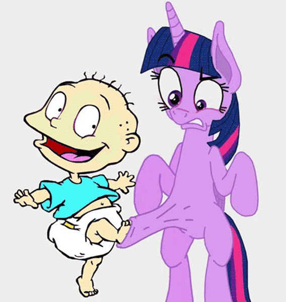 Size: 665x703 | Tagged: artist needed, questionable, derpibooru import, edit, editor:applebeans, twilight sparkle, animated, belly button, gif, image, rugrats, tommy pickles, vore