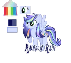 Size: 3960x3512 | Tagged: safe, artist:magicstarshine12, derpibooru import, oc, unofficial characters only, pegasus, pony, base used, eyelashes, female, grin, image, mare, multicolored hair, offspring, parent:rainbow dash, parent:soarin', parents:soarindash, pegasus oc, png, rainbow hair, raised hoof, reference sheet, simple background, smiling, solo, transparent background, wings