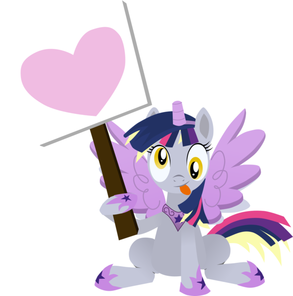 Size: 1067x1081 | Tagged: safe, artist:cinder vel, derpibooru import, derpy hooves, scare master, alicorn costume, clothes, costume, fake horn, fake wings, image, nightmare night costume, png, sign, simple background, toilet paper roll, toilet paper roll horn, transparent background, twilight muffins, twilight sparkle costume, wig