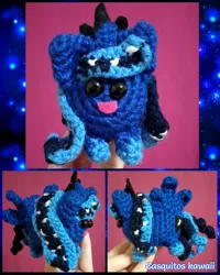 Size: 1024x1280 | Tagged: safe, artist:casquitos kawaii, derpibooru import, princess luna, alicorn, pony, amigurumi, crochet, handmade, image, irl, jpeg, photo, plushie, solo