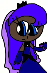 Size: 664x1038 | Tagged: safe, artist:sugarbugjewelpet, derpibooru import, princess luna, human, 1000 hours in ms paint, female, humanized, image, png, solo, watch