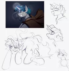 Size: 1970x2050 | Tagged: safe, artist:crimmharmony, derpibooru import, pony of shadows, stygian, unicorn, angry, crying, happy, image, looking at you, male, png, sketch, sketch dump