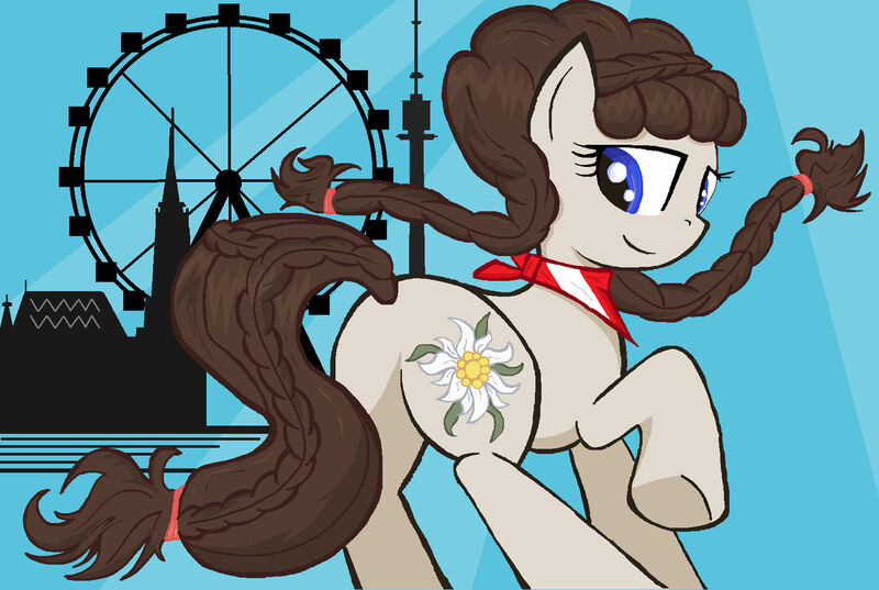 Size: 1280x859 | Tagged: safe, artist:sallycars, derpibooru import, oc, oc:connie bloom, austria, butt, euro bronycon, ferris wheel, image, jpeg, plot, solo