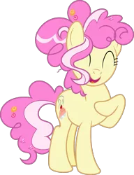 Size: 7117x9281 | Tagged: safe, artist:digimonlover101, derpibooru import, oc, oc:sugar cube, earth pony, pony, eyes closed, female, image, mare, offspring, parent:cheese sandwich, parent:pinkie pie, parents:cheesepie, png, simple background, solo, transparent background