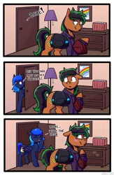Size: 2480x3800 | Tagged: safe, artist:jellysiek, derpibooru import, oc, unofficial characters only, bat pony, earth pony, pony, clothes, comic, couple, hoodie, image, jpeg, shipping