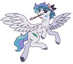 Size: 1024x893 | Tagged: safe, artist:lynesssan, derpibooru import, oc, oc:rio, pegasus, pony, female, image, mare, mouth hold, pencil, png, simple background, solo, transparent background