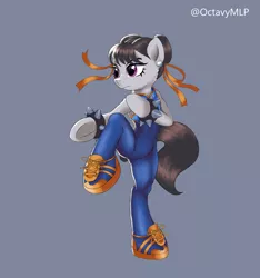 Size: 2959x3159 | Tagged: safe, artist:vinilyart, derpibooru import, octavia melody, earth pony, pony, bipedal, chun li, clothes, cosplay, costume, image, png, standing, standing on one leg, street fighter