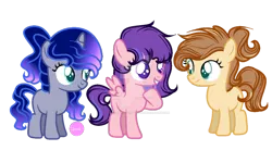 Size: 1024x615 | Tagged: safe, artist:stardustshadowsentry, derpibooru import, oc, unofficial characters only, earth pony, pegasus, pony, unicorn, deviantart watermark, female, filly, image, obtrusive watermark, png, simple background, transparent background, watermark