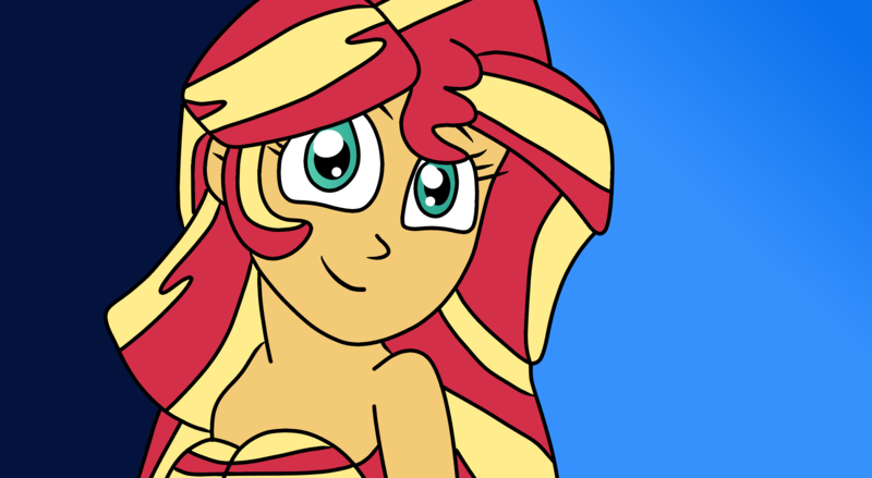 Size: 3500x1920 | Tagged: safe, artist:jadethepegasus, derpibooru import, sunset shimmer, mermaid, fanfic, fanfic:sunset shimmer discovers her feet, equestria girls, crossover, cute, fanfic art, female, image, mermaidized, png, shimmerbetes, smiley face, solo, species swap, the little mermaid