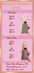 Size: 3732x7877 | Tagged: safe, artist:bluet0ast, derpibooru import, oc, oc:aurora ellery valentine, unofficial characters only, anthro, classical unicorn, unguligrade anthro, unicorn, advertisement, basket, clothes, cloven hooves, commission info, dress, female, horn, image, leonine tail, looking up, png, solo, unicorn oc, unshorn fetlocks