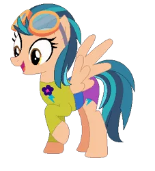 Size: 367x405 | Tagged: safe, artist:firestarter, artist:user15432, derpibooru import, indigo zap, ponified, pegasus, pony, equestria girls, base used, clothes, cutie mark, cutie mark on clothes, equestria girls ponified, goggles, image, leotard, olympics, open mouth, png, raised hoof, simple background, sports, sports outfit, sporty style, swimsuit, transparent background