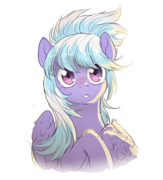 Size: 1225x1350 | Tagged: safe, artist:ghoasthead, derpibooru import, cloudchaser, pegasus, pony, blushing, bust, cute, cutechaser, female, image, jpeg, looking at you, mare, simple background, solo, white background