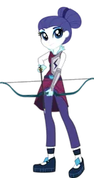 Size: 583x1105 | Tagged: safe, artist:sunsetshimmer333, derpibooru import, rarity, equestria girls, friendship games, alternate hairstyle, alternate timeline, alternate universe, arrow, bow (weapon), bow and arrow, female, image, night maid rarity, nightmare takeover timeline, png, vector, weapon