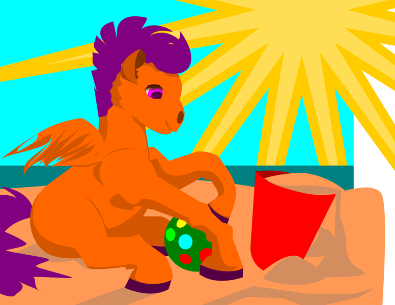 Size: 4400x3400 | Tagged: safe, derpibooru import, scootaloo, beach, image, png, sand, wip