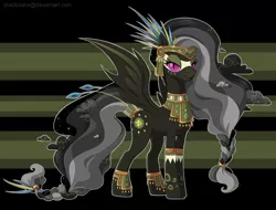 Size: 2276x1728 | Tagged: safe, artist:shadobabe, derpibooru import, daring do, bodypaint, image, looking at you, nightmare daring do, nightmarified, png