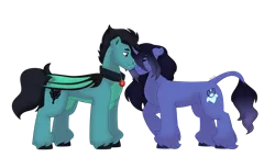 Size: 1280x732 | Tagged: safe, artist:itstechtock, derpibooru import, oc, oc:andromeda, oc:zizzle, unofficial characters only, bat pony, pony, unicorn, image, png, simple background, transparent background