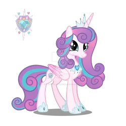 Size: 1600x1600 | Tagged: safe, artist:magicstarshine12, derpibooru import, princess flurry heart, alicorn, pony, base used, deviantart watermark, eyelashes, female, hoof shoes, horn, image, jewelry, mare, obtrusive watermark, older, older flurry heart, peytral, png, simple background, solo, tiara, transparent background, watermark, wings