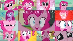 Size: 1280x721 | Tagged: safe, derpibooru import, edit, edited screencap, editor:quoterific, screencap, pinkie pie, earth pony, pony, a friend in deed, bridle gossip, father knows beast, filli vanilli, party of one, the last roundup, breaking the fourth wall, close-up, cute, diapinkes, dilated pupils, image, pinkie promise, png, puppy dog eyes