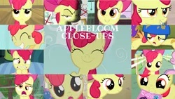 Size: 1280x721 | Tagged: safe, derpibooru import, edit, edited screencap, editor:quoterific, screencap, apple bloom, scootaloo, sweetie belle, earth pony, pegasus, pony, unicorn, call of the cutie, on your marks, one bad apple, the cutie pox, adorabloom, apple bloom's bow, bow, close-up, cute, duo, duo female, female, filly, hair bow, helmet, i want it now, image, nightmare, offscreen character, png, smiling, solo, sweat
