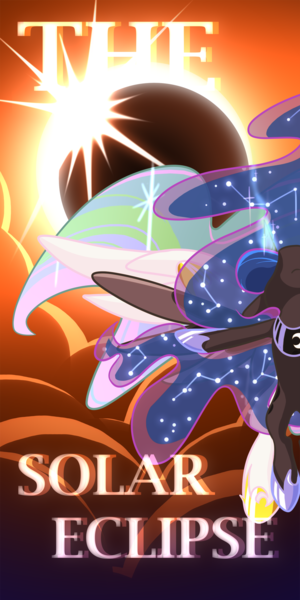 Size: 1080x2160 | Tagged: safe, artist:ca(oh)2, derpibooru import, princess celestia, princess luna, eclipse, image, png, solar eclipse