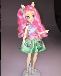 Size: 1080x1346 | Tagged: safe, artist:stephen sumner, official, fluttershy, equestria girls, clothes, doll, headband, image, jpeg, photo, ponied up, prototype, shoes, skirt, toy