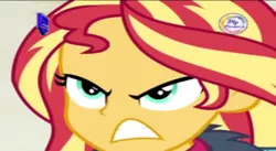 Size: 586x321 | Tagged: safe, derpibooru import, sunset shimmer, equestria girls, equestria girls series, holidays unwrapped, spoiler:eqg series (season 2), angry, clothes, image, jpeg, perdana record, rage, rageset shimmer, saving pinkie's pie, winter outfit
