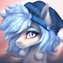 Size: 3000x3000 | Tagged: safe, artist:nettlemoth, derpibooru import, oc, oc:silver puff, oc:snow puff, unofficial characters only, bat pony, pony, bust, image, png, solo