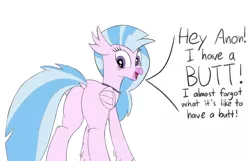 Size: 3500x2250 | Tagged: suggestive, derpibooru import, edit, silverstream, classical hippogriff, hippogriff, butt, colored, image, png, solo, streambutt