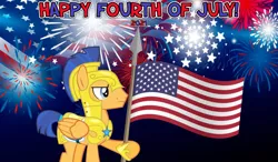 Size: 2064x1204 | Tagged: safe, artist:not-yet-a-brony, derpibooru import, flash sentry, 2021, 4th of july, american independence day, armor, celebration, fireworks, flag, holiday, image, lyrics in the description, patriotic, patriotism, png, royal guard armor, the star-spangled banner, youtube link