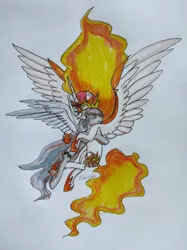 Size: 808x1080 | Tagged: safe, derpibooru import, daybreaker, oc, oc:light knight, hug, image, jpeg