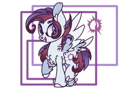 Size: 1600x1118 | Tagged: safe, artist:caramelbolt24, derpibooru import, oc, unofficial characters only, pegasus, pony, chest fluff, ear fluff, ethereal mane, feathered fetlocks, image, magical lesbian spawn, offspring, open mouth, parent:rainbow dash, parent:rarity, parents:raridash, pegasus oc, png, raised hoof, simple background, solo, starry mane, story included, transparent background, wings