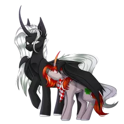 Size: 2500x2500 | Tagged: safe, artist:greenmaneheart, derpibooru import, oc, oc:andy, oc:emily shadow, unofficial characters only, alicorn, pony, unicorn, female, hug, image, male, mare, png, simple background, solo, stallion, transparent background, winghug, wings