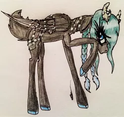 Size: 2354x2221 | Tagged: safe, artist:beamybutt, derpibooru import, oc, unofficial characters only, deer, pegadeer, braid, cloven hooves, eyelashes, female, image, jpeg, signature, solo, traditional art, wings