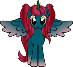 Size: 2562x2340 | Tagged: safe, artist:lt-fleur, derpibooru import, oc, oc:empress lace, unofficial characters only, alicorn, pony, art trade, colored wings, crown, female, gradient hooves, gradient mane, gradient wings, image, jewelry, mare, png, regalia, simple background, solo, transparent background, vector, wings