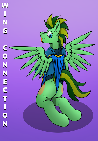 Size: 1400x2000 | Tagged: suggestive, artist:tacomytaco, derpibooru import, part of a set, oc, oc:taco.m.tacoson, unofficial characters only, pegasus, pony, both cutie marks, briefs, clothes, hoodie, image, male, png, solo, solo male, spread wings, taco demonstrates wedgies, tongue out, underwear, wedgie, wings