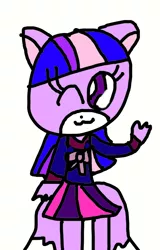 Size: 664x1038 | Tagged: safe, artist:sugarbugjewelpet, derpibooru import, twilight sparkle, anthro, fox, 1000 hours in ms paint, female, foxified, image, one eye closed, png, solo, sonicified, sonic the hedgehog (series), species swap, wink